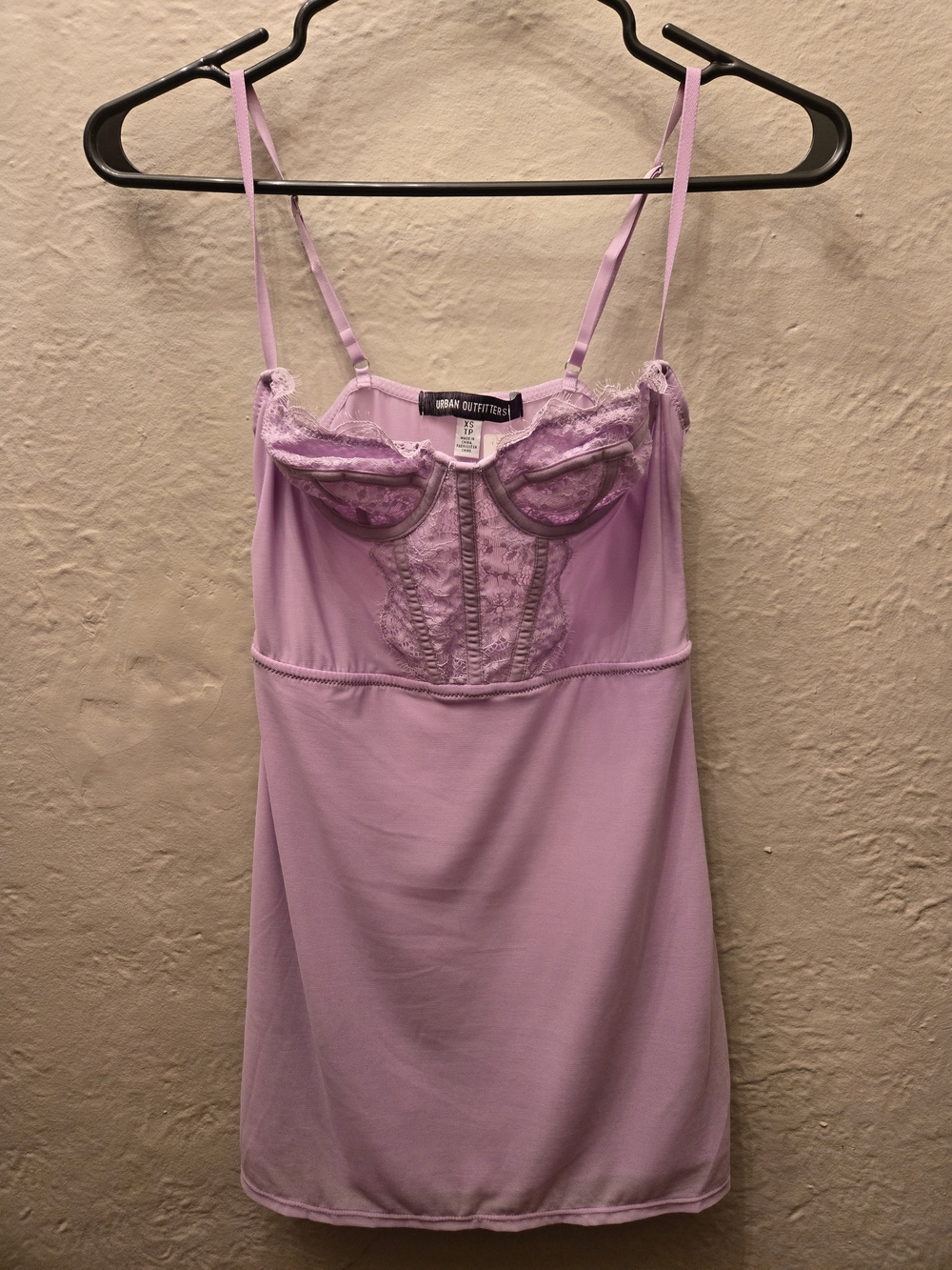 NWT Urban Outfitters Lavender Lace Bustier Mini Dress XS Fairycore - Picture 6 of 13